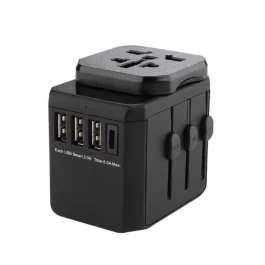 MicroConnect Verdensreiseadapter, 3 USB A-porter og 1 USB-C-port, med universell til EU strømkontakt, 1 Stykk, SEN-W128327859