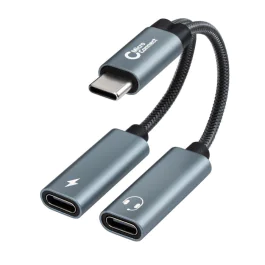MicroConnect USB-C til USB-C PD og USB-C hunnadapter, sølv 13 cm, 1 Stykk, SEN-W128460313