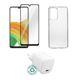 eSTUFF-sett for Samsung Galaxy A33 5G. Lader, Deksel, Glass. Brun Boks., 1 Stykk, SEN-W128554090