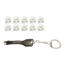 MicroConnect RJ45 portblokker med nøkkelverktøy hvit, 10 Stykk., 1 Stykk, SEN-W128832941