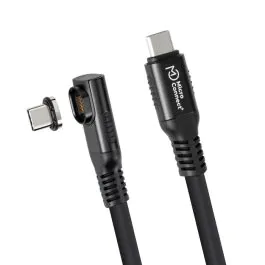 MicroConnect Premium vinklet USB4 magnetisk silikon kabel, 20-40 Gbps, 240W, 4K-8K, 0,5-2m, svart, 1 Stykk, SEN-948