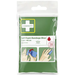 Cederroth Soft Foam Bandasje – Fleksibel Beskyttelse (077102517, Blå, 1 Stykk)
