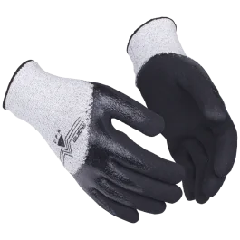 Guide Arbeidshanske – Ekstra Kuttbeskyttelse (Hvit/Svart, 1 Par, størrelser 8–11), SSK-092