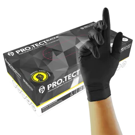 Unigloves PRO.TECT Nitrilhansker og Hansker – Høy slitestyrke, kjemikaliebeskyttelse, vannavstøtende, teksturert grep, ambidextrous, beaded cuff, 1000 Stykk, SUG-GA006X-8X