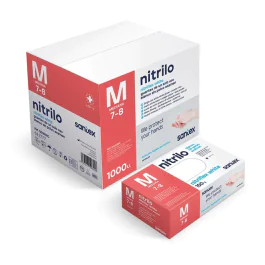 Santex GD20W pulverfri engangs nitrilhansker, hvite, 1000 stykker, SST-GD20W