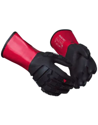 Beskyttelseshansker – 3 Par, Størrelse 7–12, Svart/Rød, SSK-036