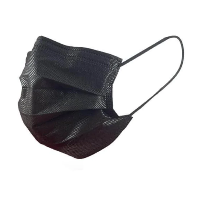 ASAP 30141 Type IIR ansiktsmaske for voksne med øreløkker, svart, 1 pall, SAS-30141