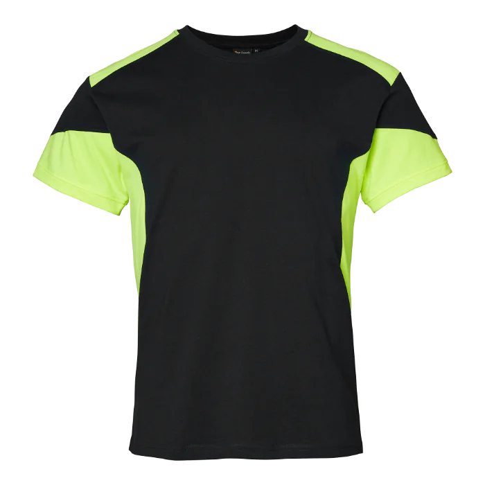 Top Swede 210 T-skjorte, Herre, Svart/Navy med fluorescerende gul, Størrelse XS-5XL, SBG-1000656