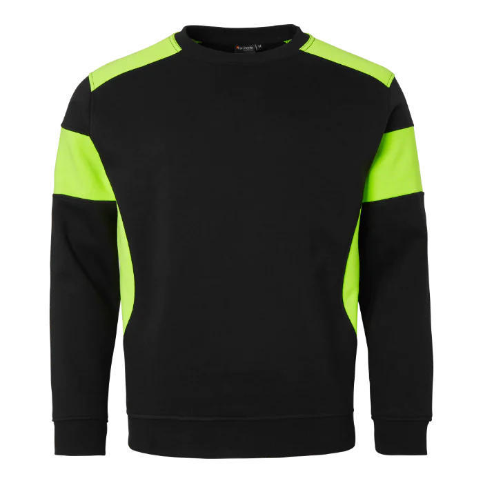 Top Swede 221 Svette, Unisex, Fargevalg: Svart/fluorescerende gul og Navy/fluorescerende gul, Størrelser: XS-5XL, SBG-1000665