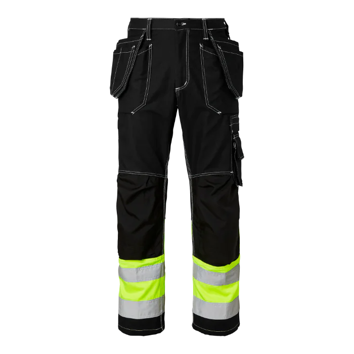 Top Swede 2515 Håndverksbukser Hi-Vis Herre, Svart/Marine/Fluorescerende Gul, Størrelse C44-C156, D92-D120, SBG-1000857