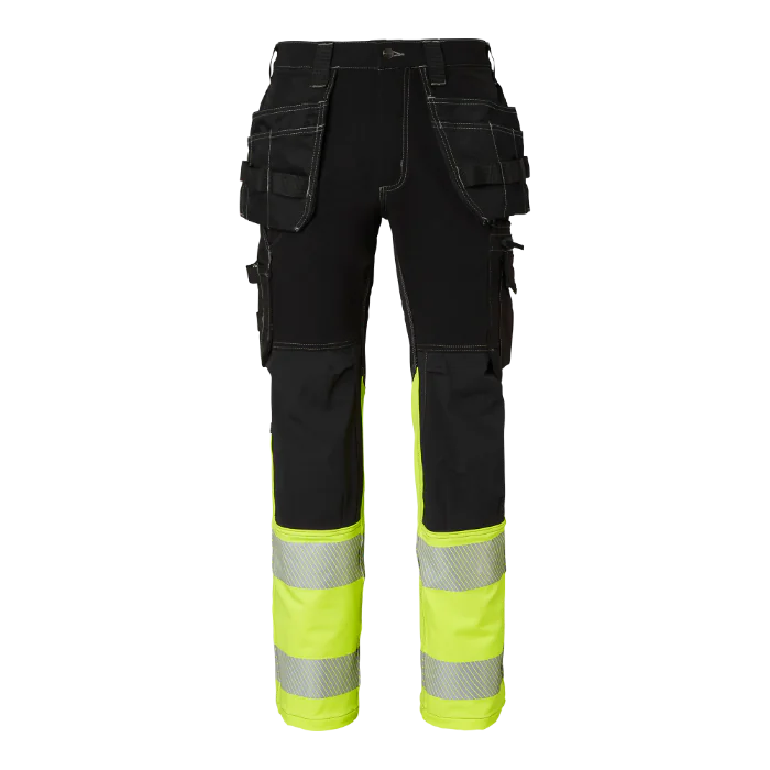 Top Swede 312 Håndverksbukser, Herre, Svart/Fluorescerende Gul/Oransje, Størrelse C44-C156, D88-D120, SBG-1000882