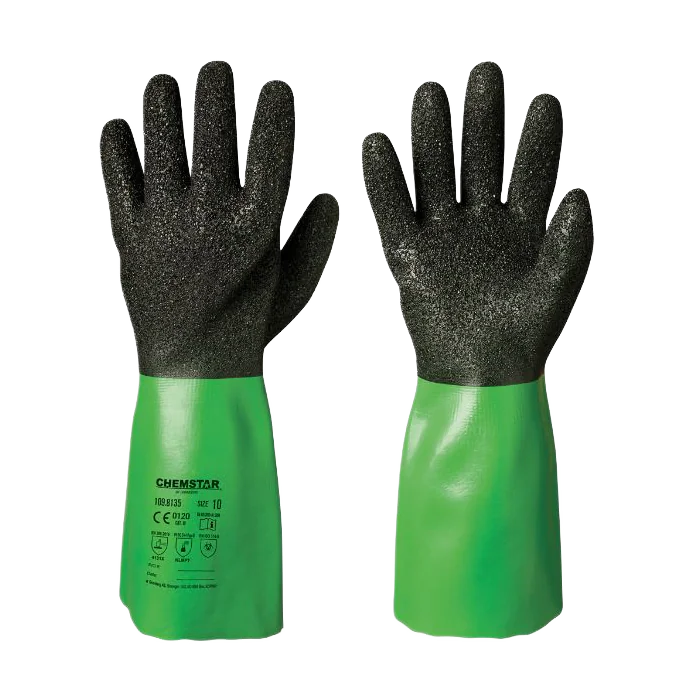 Granberg Vinyl/PVC Kjemikaliehansker – Høy slitestyrke, komfortabel passform, størrelse 8-12, 6 Par, SGR-109-8135