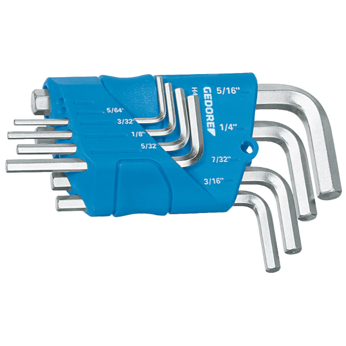 Gedore Blue Line, H 42-88 A, 8-stk sekskantnøkkelsett i plastholder, 5/64-5/16AF, 1 sett, SGD-1505424