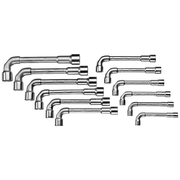 Gedore Blue Line, 25 PK-012, 12-stk doble pipenøkkelsett, 8-19 mm, 1 sett, SGD-1527312