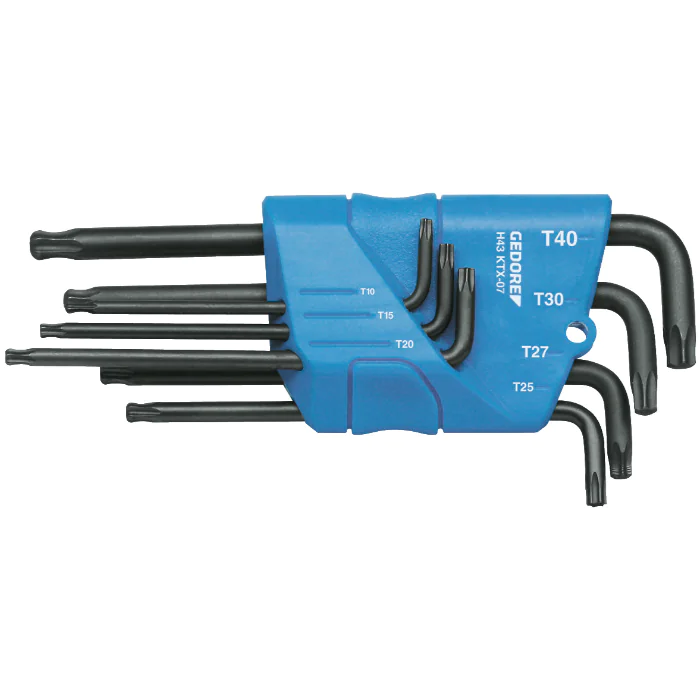 Gedore Blue Line, H 43 KTX-07, 7-stk skrutrekkersett med kranksokkel, Torx T10-T40, 1 sett, SGD-1531441