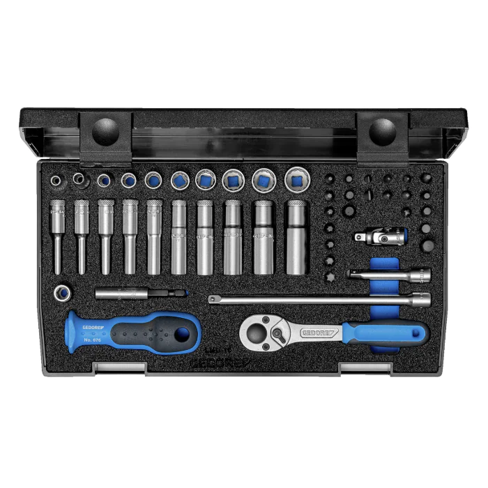 Gedore Blue Line, 20 LMU-10, stikkontaktsett 1/4 tommer, UD-IN-IS-PH-PZ-TX-XZN, 1 sett, SGD-1815687