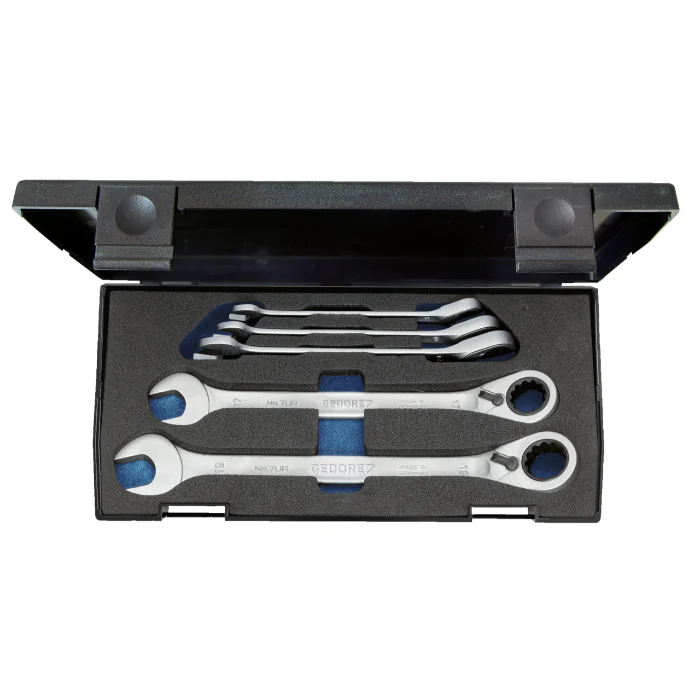 Gedore Blue Line 5-12 Stykk Skralle- og skrunøkkelsett, 8-19 mm, SGD-239