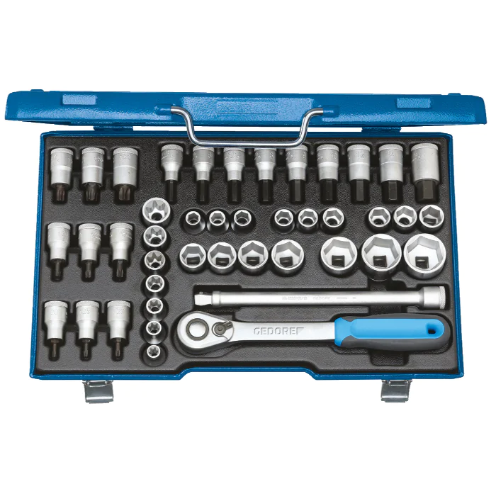 Gedore Blue Line, ITX 19 INU-20, 42-stk stikkontaktsett, 1/2 tomme, 1 sett, SGD-2546000