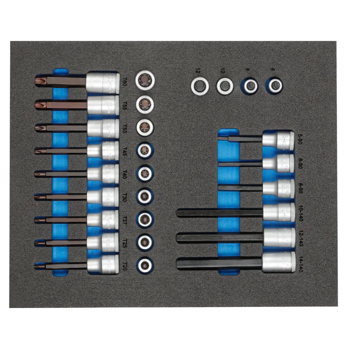 Gedore Blue Line, TS CT2-ITX19, skrutrekkerbitssokkelsett 1/2 tomme In Ct Tool Module, 1 sett, SGD-2957450