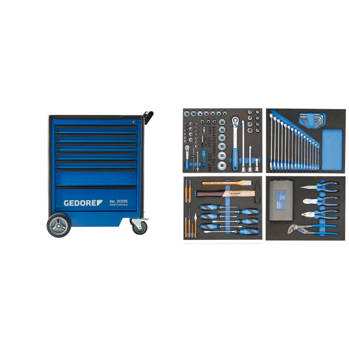 Gedore Blue Line, 2005-TS-147, Verktøyvogn med 147-stk sortiment, 1 sett, SGD-2980282