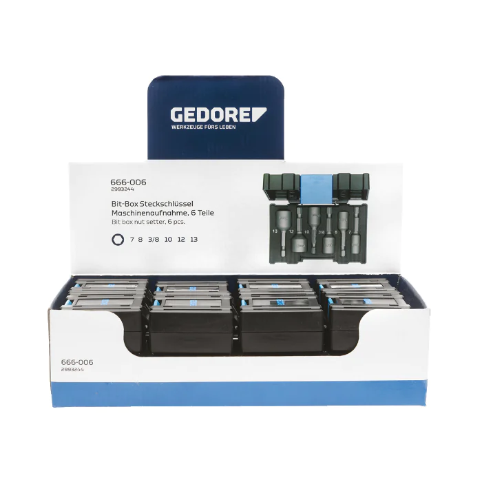 Gedore Blue Line, VS 666-006, skjerm med 16x bitboks, muttersett, 1 stk., SGD-3000036