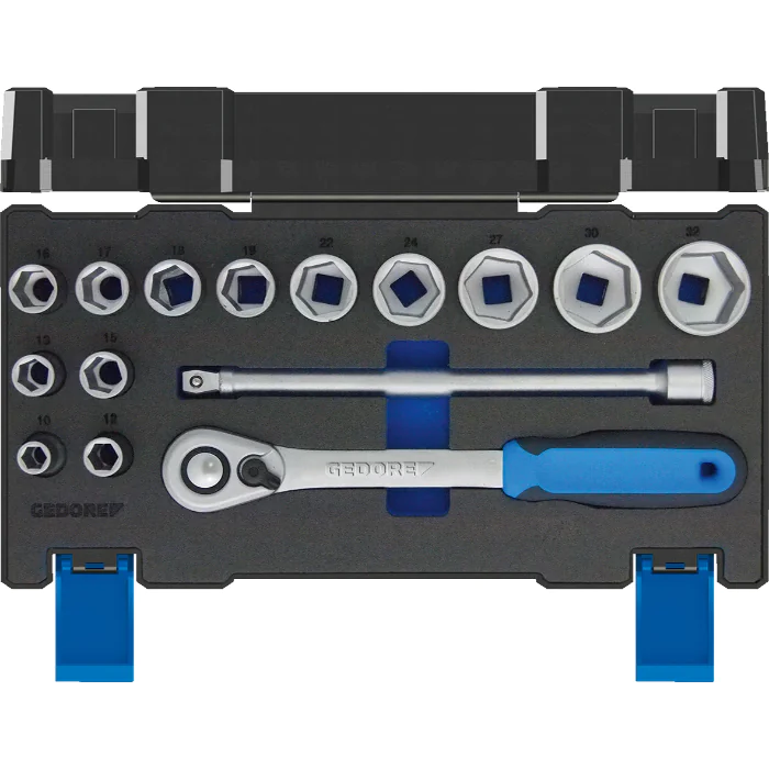 Gedore Blue Line, 19 DMU-20, 15-stk stikkontaktsett, 10-32 mm, 1 sett, SGD-3014347