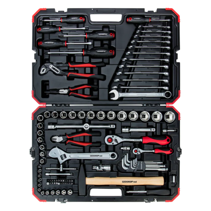Gedore Red Line, R46003100, 100-stk Sokkelsett 1/4+1/2 Størrelse 10-32 mm, 1 sett, SGD-3300063