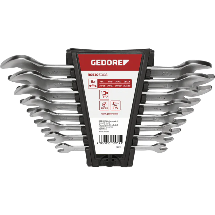 Gedore Dobbelt Åpen Ende Nøkkelsett, 1 Eske, SGD-384