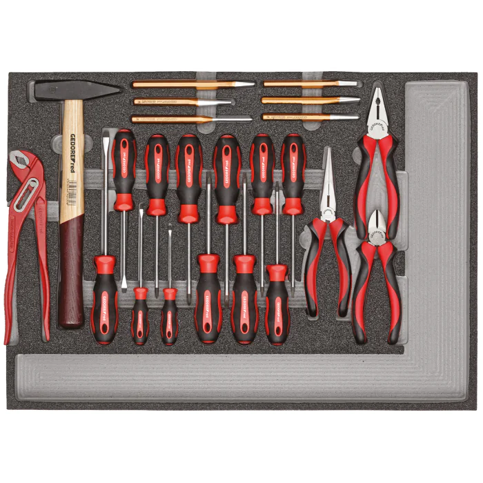 Gedore Red Line, R22350005, 23-stk Grunnleggende Verktøy Verktøysett 1/1 Ct-modul, 1 sett, SGD-3301686