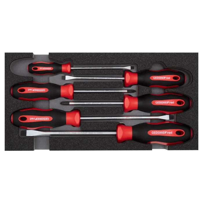 Gedore Red Line, R22150013, 6-stk skrutrekkersett PH+SL 2/6 Ct-modul, 1 sett, SGD-3301712