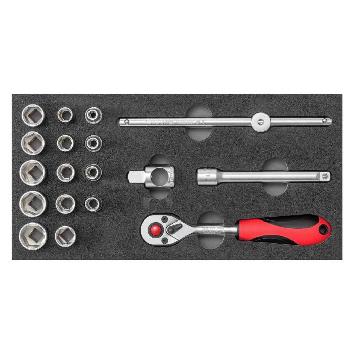 Gedore Red Line, R22150020, 8-stk sokkelsett 3/8 1/3 Ct-modul, 1 sett, SGD-3301726