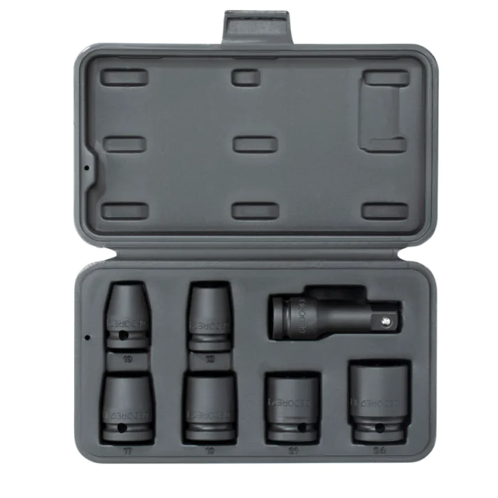 Gedore Blue Line, K 19-007, 5-stk bilstøtkontaktsett 1/2 tommer sekskant 10-24 mm, 1 sett, SGD-3437426