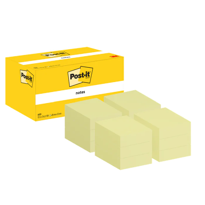 3M Post-it Klistrelapper – Bedre Klebeevne (3M653, 1 Eske)