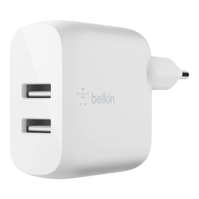 Belkin USB-A Vegglader – Rask Lading, Dual Port (BEL68901, 1 Eske)