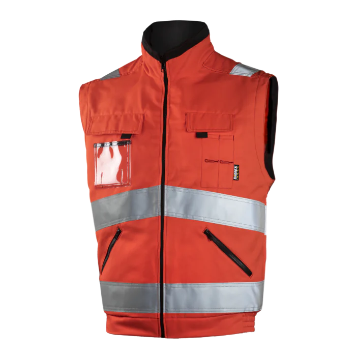 Dimex Hv-red Sikkerhetsvest med Refleks og Lommer, 1 Stykk, SDM-6740LU