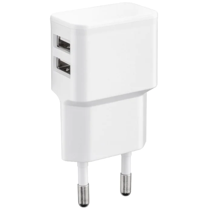 MicroConnect Universal USB-ladersett, 1-2 porter, 2,4A, Hvit, 1 Stykk, SEN-520