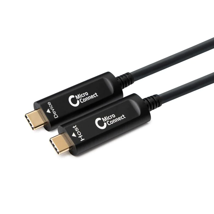 MicroConnect Premium Optisk Fiber USB-C 3.2 Gen 2 Kabel, 10-15m, Data & Synk, 1 Stykk, SEN-418