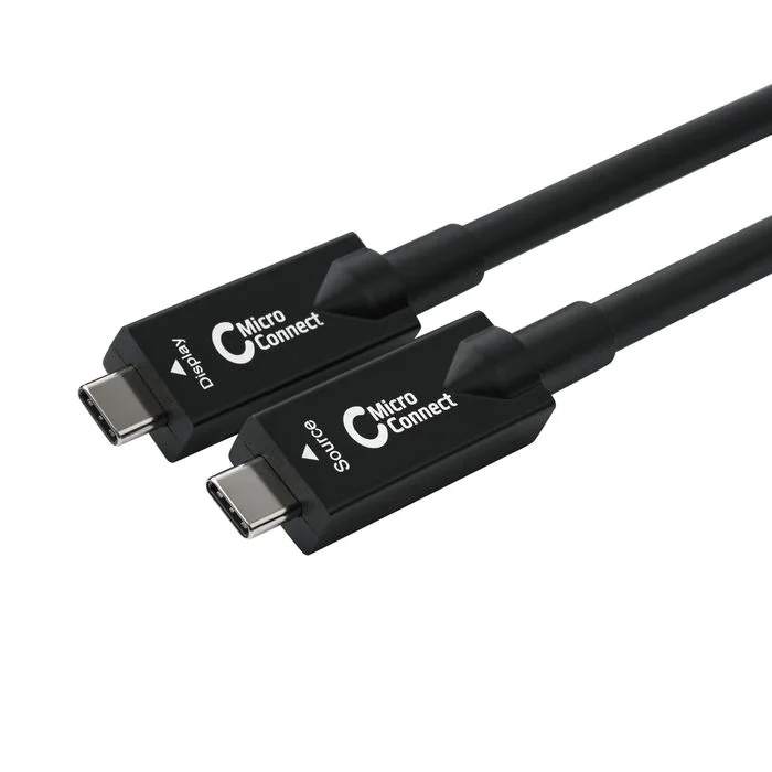MicroConnect Premium Optisk Fiber USB-C 3.2 Gen 1 60W, 10Gbps, 4K30Hz, 10-15m, 1 Stykk, SEN-416