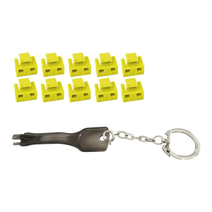 MicroConnect RJ45 portblokkere med nøkkelverktøy, 10 Stykk, assorterte farger, 1 Stykk, SEN-480
