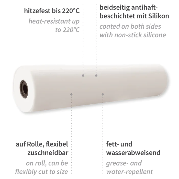 Hygostar Bakepapir, rull | silikonbelegg, hvit, 6 x 1 rull, SFM-38452