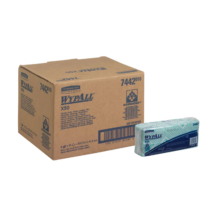 Kimberly Clark WypAll X50 rengjøringskluter 7441, interfold, 6 x 50 Stykk, SFM-0357P