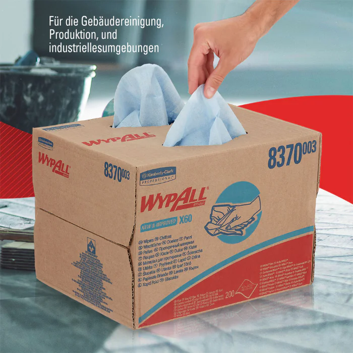 Kimberly Clark WypAll General Clean X60 vindusviskere 8370, BRAG-boks, blå, 1 x 200 Stykk, SFM-TK8370
