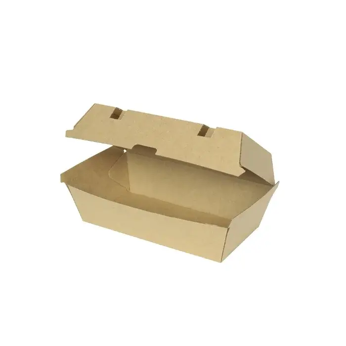 Green Box Kraft Board 21,4 x 11,4 x 8,5 cm Takeaway-hengslede lokkbokser, brune, 250 stk., SGB-DFC04306