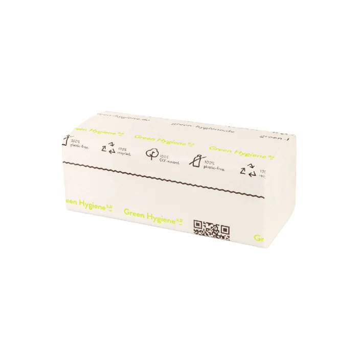 Green Box 200 ark 2-lags V-fals rPapir brettede håndklær, beige, 20 stykker, SGB-DHY05037