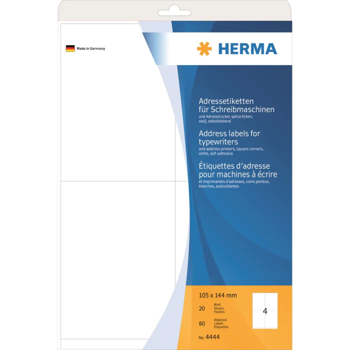 Herma adresseetiketter til skrivemaskin 70x148 mm, SDC-1366