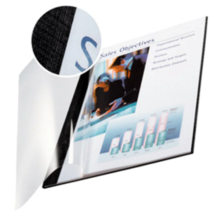 Leitz Bokomslag - Hardt og Mykt, 3,5mm til 14mm, Fargevalg: Blå, Klar/Hvit, Klar/Svart, SDC-1302