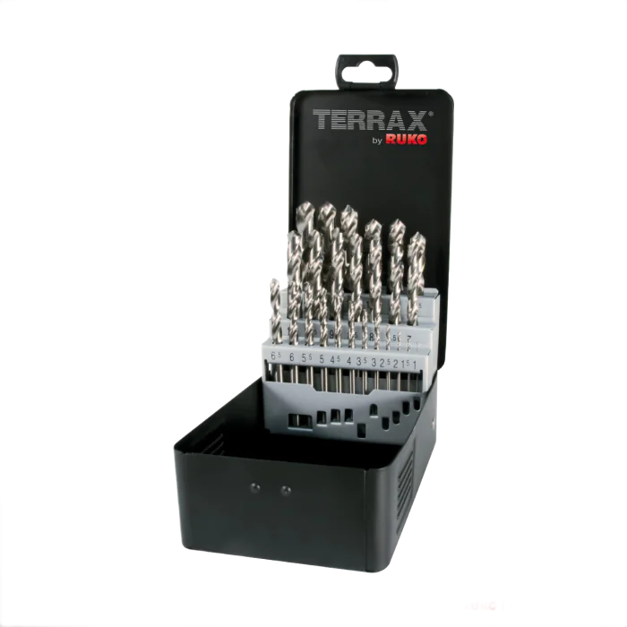 Ruko spiralborsett DIN 338 Type N, HSS-G, 1 Boks SOH-0003