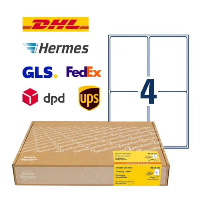 Avery 8017-300 Adresseetiketter 99,1 x 143,5 mm hvit