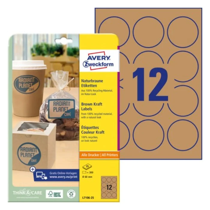 Avery Kraftetiketter – Miljøvennlig, Moderne Design, 1 Lommebok, SAV-44