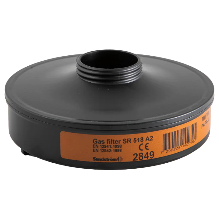 Sundström SR 518 A2 Gassfilter – Optimal Beskyttelse (1002414-001, Svart, 1 Stykk, størrelse-Standard)